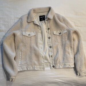 Ookie & Lala Women's Cream Sherpa and Denim Jacket